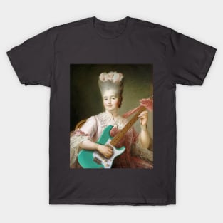 Girl with Guitar - Moody Maximalism Oil Painting T-Shirt